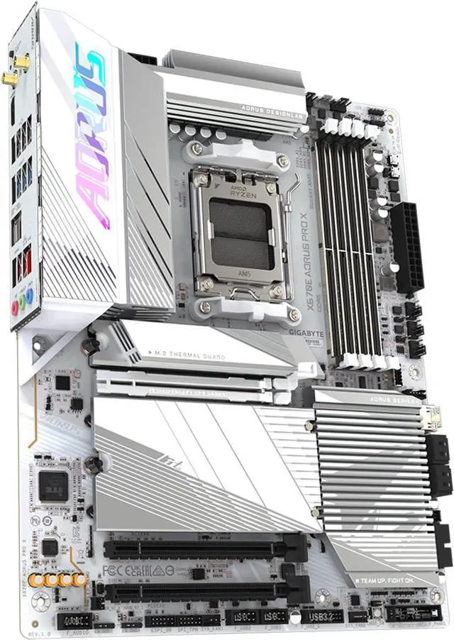 Alt view image 7 of 9 - GIGABYTE X670E AORUS PRO X  AM5 LGA 1718 AMD X670E ATX Motherboard DDR5, Quad M.2, PCIe 5.0, USB 3.2 Gen2X2 Type-C, WiFi 7, Intel 2.5GbE LAN, Q-Flash Plus, EZ-Latch Plus