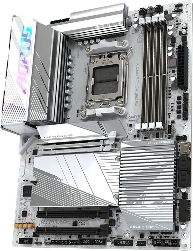 Alt view image 8 of 9 - GIGABYTE X670E AORUS PRO X  AM5 LGA 1718 AMD X670E ATX Motherboard DDR5, Quad M.2, PCIe 5.0, USB 3.2 Gen2X2 Type-C, WiFi 7, Intel 2.5GbE LAN, Q-Flash Plus, EZ-Latch Plus