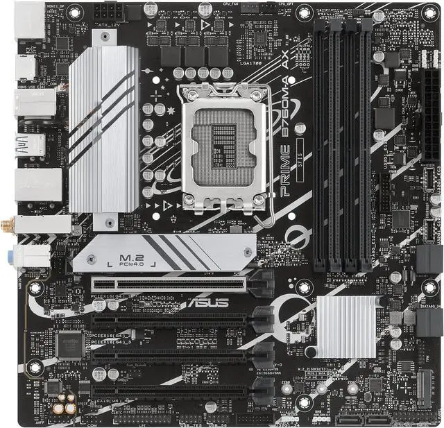 Main image of ASUS PRIME B760M-A AX Intel B760 LGA 1700 MicroATX Desktop Motherboard