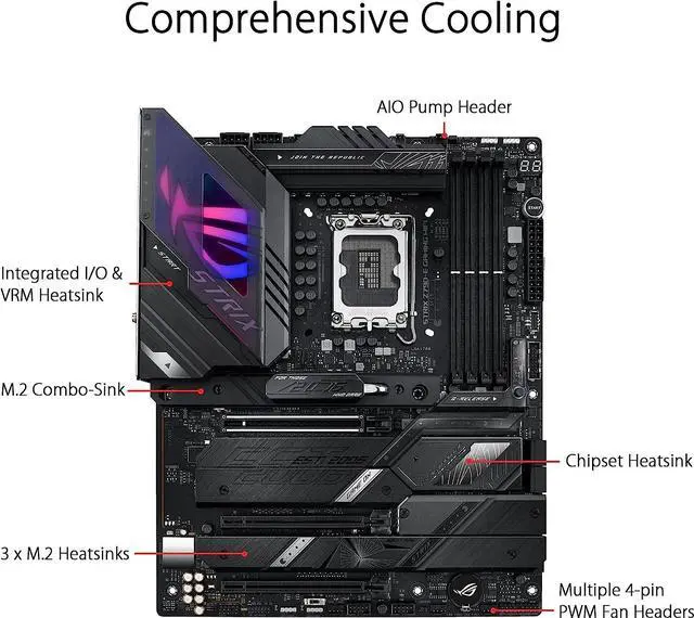 Alt view image 3 of 8 - ASUS ROG STRIX Z790-E GAMING WIFI Intel LGA 1700 Z790 ATX M.2 Desktop Motherboard A
