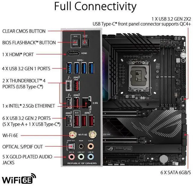 Alt view image 3 of 3 - ASUS ROG MAXIMUS Z790 HERO Intel LGA 1700 Z790 ATX M.2 Desktop Motherboard A