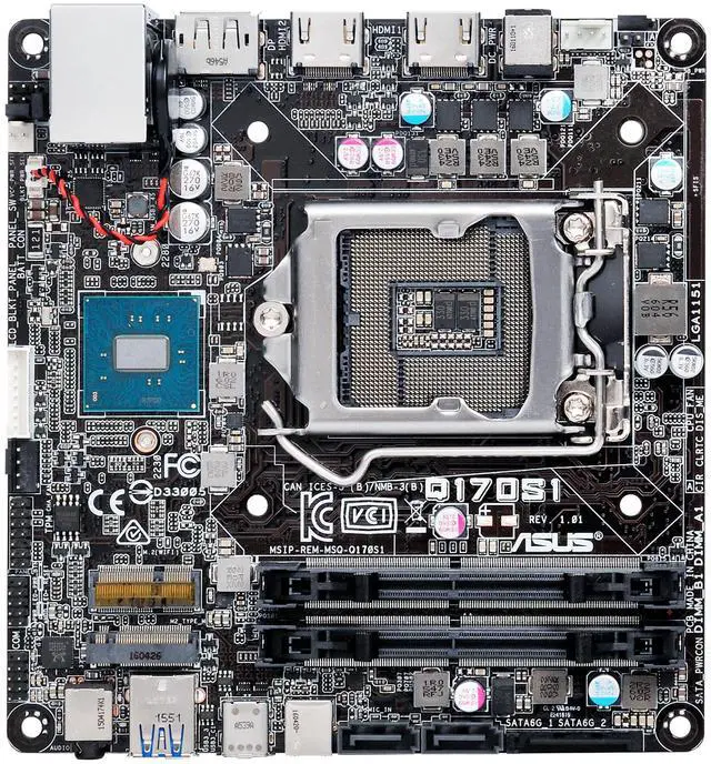 Alt view image 5 of 5 - ASUS Q170S1 Intel Q170 1151 LGA Mini STX M.2 Desktop Motherboard