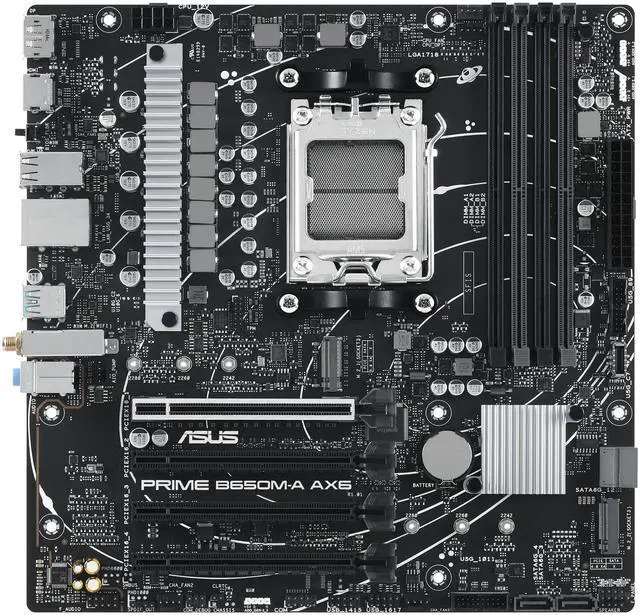 Main image of ASUS PRIME B650M-A AX6 AMD AM5 MicroATX Desktop Motherboard