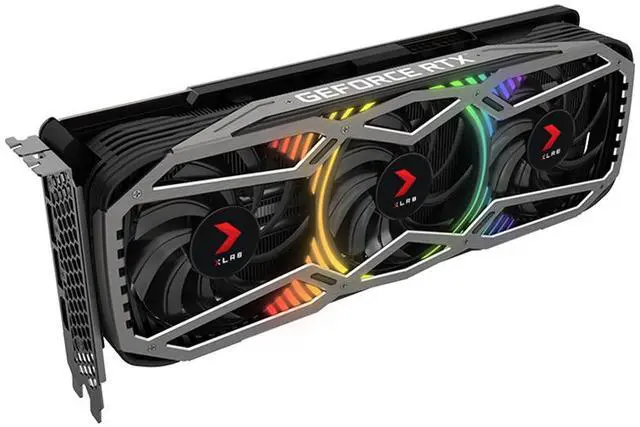 Alt view image 7 of 11 - PNY GeForce RTX 3070 8GB XLR8 Gaming REVEL EPIC-X RGB Triple Fan Graphics Card, VCG30708TFXPPB