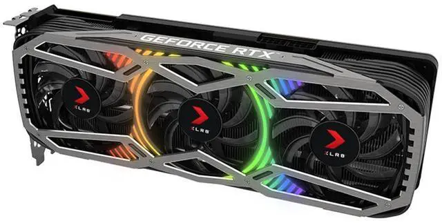 Alt view image 8 of 11 - PNY GeForce RTX 3070 8GB XLR8 Gaming REVEL EPIC-X RGB Triple Fan Graphics Card, VCG30708TFXPPB