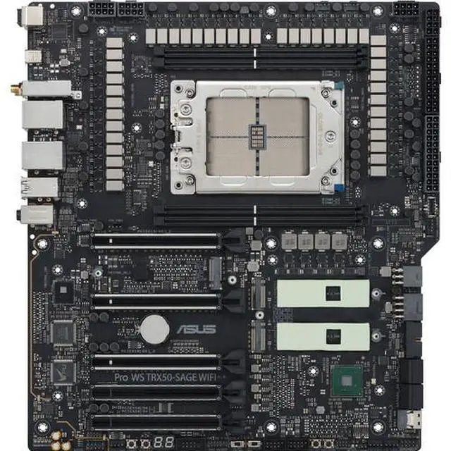 Main image of ASUS Pro WS TRX50-SAGE WIFI CEB Workstation motherboard, AMD Ryzen Threadripper PRO 7000 WX-Series Processors,ECC R-DIMM DDR5, 36 power-stage, WiFi 7,PCIe 5.0 x 16, PCIe 5.0 M.2, 10 Gb and 2.5 Gb LA