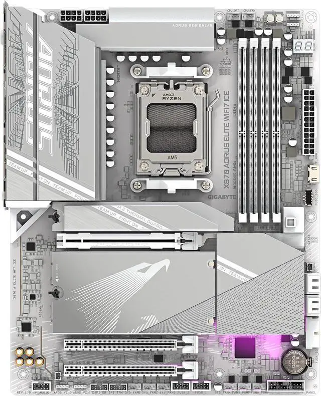 Main image of Gigabyte X870 A ELITE WIFI7 ICE AMD AM5 ATX Desktop Motherboard