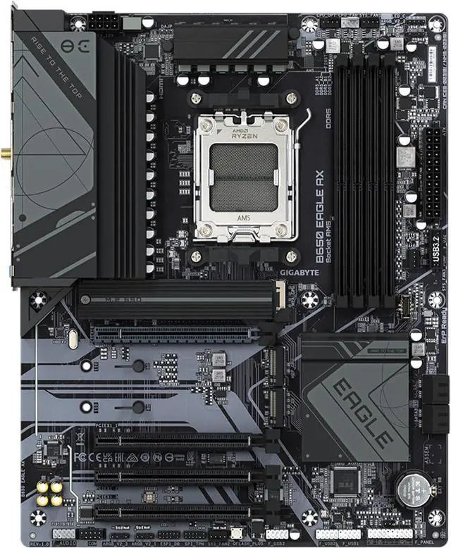 Alt view image 6 of 9 - GIGABYTE B650 EAGLE AX AM5 LGA 1718 AMD B650 ATX , DDR5 Triple M.2, PCIe 5.0, USB 3.2 Gen2x2 Type-C, AMD Wi-Fi 6E, Realtek GbE LAN