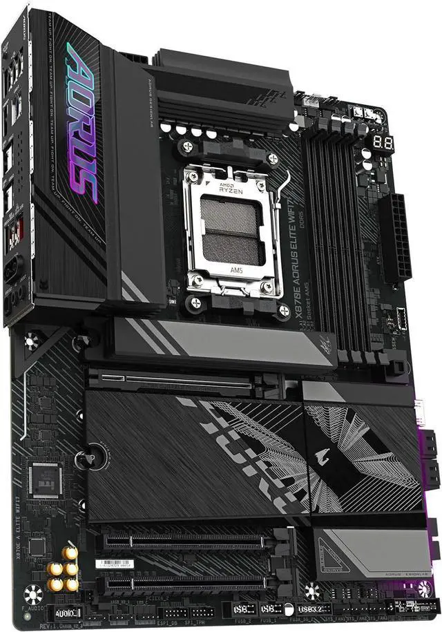 Alt view image 7 of 8 - GIGABYTE X870E AORUS ELITE WIFI7 AM5 LGA 1718, ATX, DDR5, 4x M.2, PCIe 5.0, USB4, Wi-Fi 7, 2.5GbE LAN, EZ-Latch