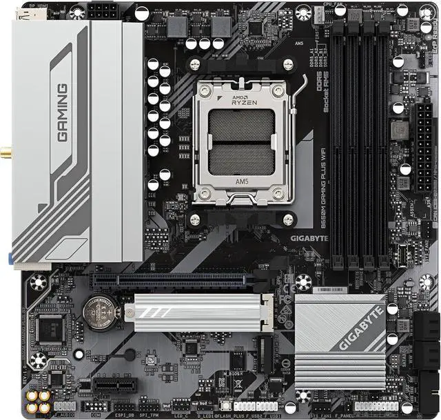 Alt view image 6 of 8 - GIGABYTE B650M GAMING PLUS WIFI AM5 LGA 1718 AMD B650 M-ATX, DDR5, PCIe 4.0 M.2, PCIe 4.0, USB 3.2 Gen 1 Type-C, Wi-Fi 6E, 2.5GbE LAN