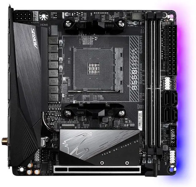 Alt view image 8 of 11 - GIGABYTE B550I AORUS PRO AX AM4 AMD B550 Mini-ITX Motherboard with Dual M.2, SATA 6Gb/s, USB 3.2 Gen 1, WIFI 6, 2.5 GbE LAN, PCIe 4.0