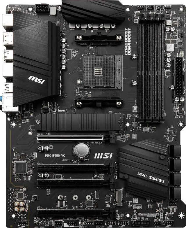 Alt view image 9 of 12 - MSI PRO PRO B550-VC AM4 AMD B550 SATA 6Gb/s ATX AMD Motherboard