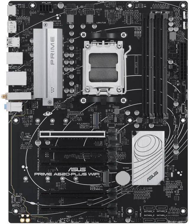 Main image of ASUS PRIME A620-PLUS WIFI AMD AM5 DDR5 ATX Desktop Motherboard