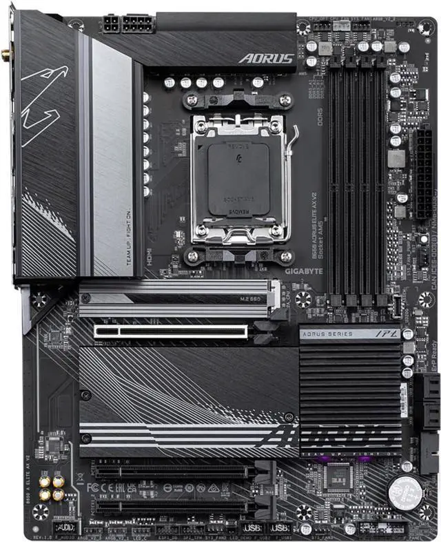 Alt view image 6 of 8 - GIGABYTE B650 AORUS ELITE AX V2 AM5 LGA 1718 AMD B650 ATX Motherboard, DDR5, Triple M.2, PCIe 5.0, USB 3.2 Gen2X2 Type-C, WiFi 6E, 2.5GbE LAN, Q-Flash Plus, EZ-Latch