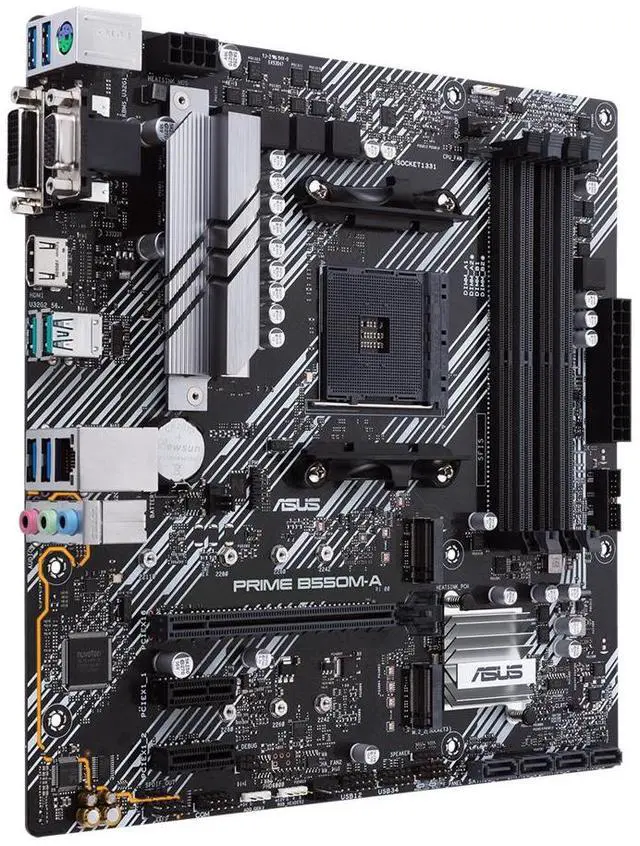 Alt view image 8 of 12 - ASUS Prime B550M-A/CSM AMD AM4 (3rd Gen Ryzen) microATX Commercial Motherboard (PCIe 4.0, ECC Memory, 1Gb LAN, HDMI 2.1/D-Sub, 4K@60HZ, TPM, ASUS Control Center Express)
