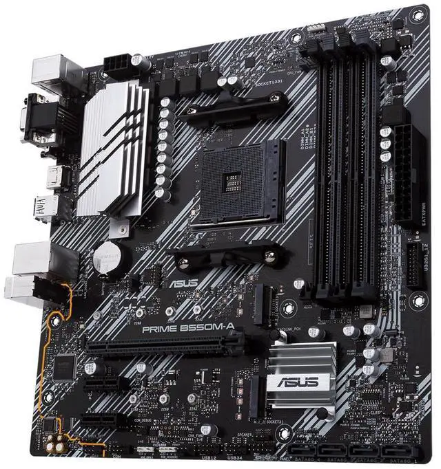 Alt view image 10 of 12 - ASUS Prime B550M-A/CSM AMD AM4 (3rd Gen Ryzen) microATX Commercial Motherboard (PCIe 4.0, ECC Memory, 1Gb LAN, HDMI 2.1/D-Sub, 4K@60HZ, TPM, ASUS Control Center Express)
