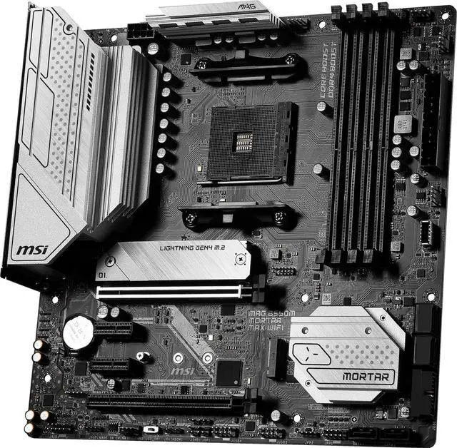 Alt view image 7 of 9 - MSI MAG B550M MORTAR MAX WIFI DDR4 AM4 AMD B550 SATA 6Gb/s Micro-ATX Wi-Fi 6E 2.5Gbps LAN  M.2 (Key-E)  Motherboards - AMD