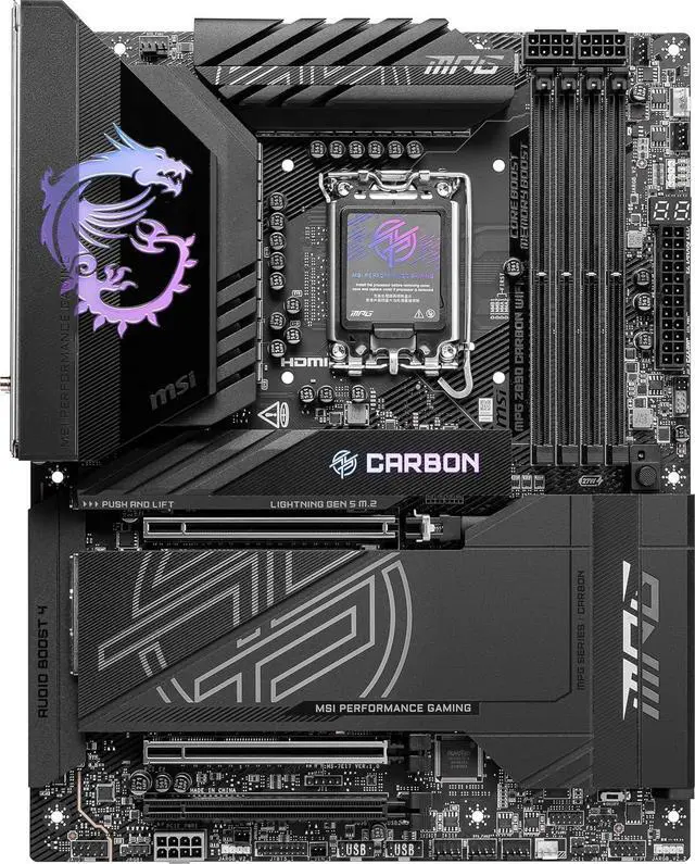 Main image of MSI MPG Z890 CARBON WIFI Intel LGA 1851 DDR5 ATX Desktop Motherboard