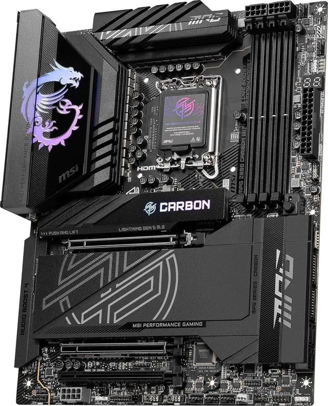 Alt view image 2 of 4 - MSI MPG Z890 CARBON WIFI Intel LGA 1851 DDR5 ATX Desktop Motherboard