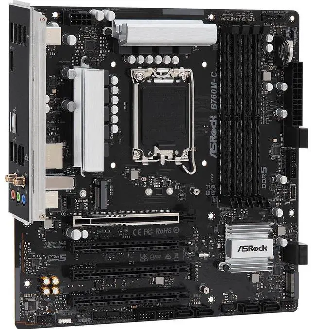 Alt view image 3 of 4 - ASRock B760M-C Intel LGA 1700 DDR5 Micro ATX Desktop Motherboard
