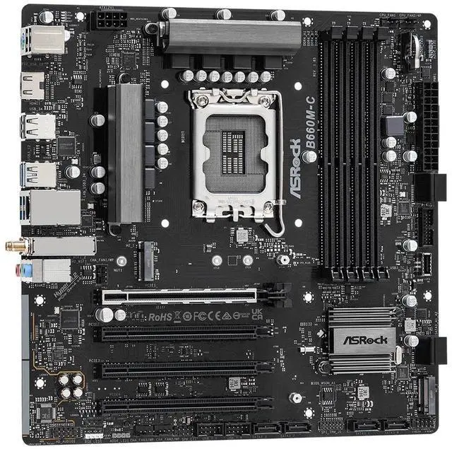 Alt view image 2 of 4 - ASRock B660M-C Intel LGA 1700 DDR4 MicroATX Desktop Motherboard