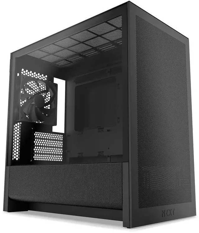 Alt view image 9 of 11 - NZXT H3 Flow  Micro-ATX PC Case  Optimized Airflow  Includes 1 x 120mm Rear Fan  Supports Full-Sized GPUs  Fits 280mm Front, 240mm Top Radiator   Back-Connect Motherboard  Black