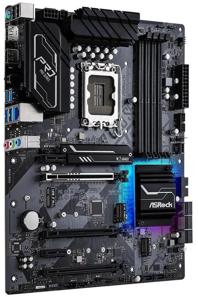 Alt view image 3 of 3 - ASROCK Z690 PRO RS LGA1700 Intel Z690 DDR4 ATX Desktop Motherboard