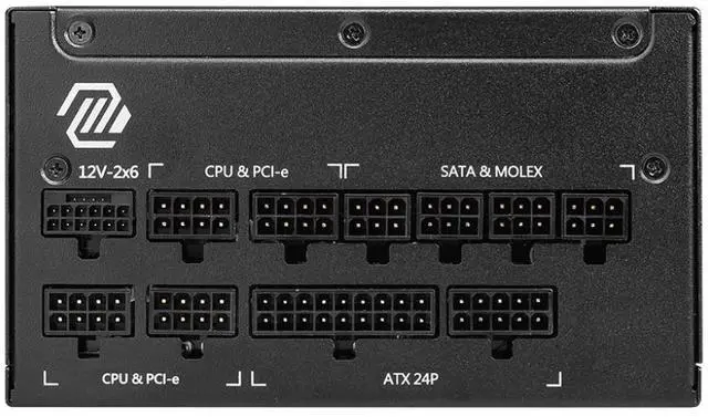 Alt view image 8 of 10 - MSI - MAG A1250GL PCIE 5, 80 GOLD Fully Modular Gaming PSU, 12V-2×6 Cable, ATX 3.1 & PCIE 5.1 Ready, 1250W Power Supply