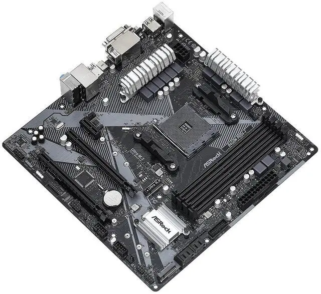 Alt view image 2 of 3 - ASRock B450M Pro4-F R 2.0 AMD AM4 MicroATX DDR4 Desktop Motherboard