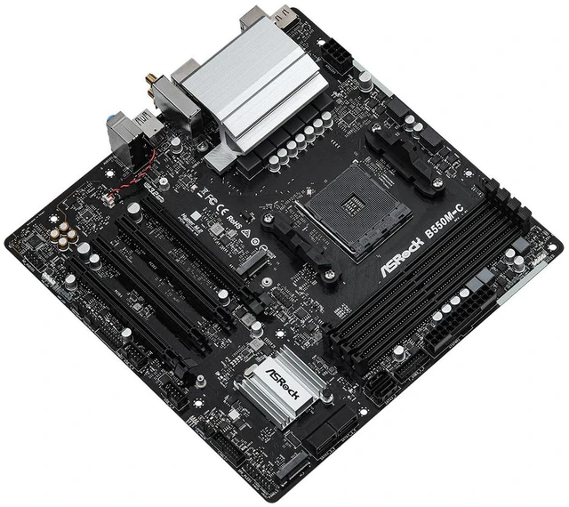 Alt view image 2 of 4 - ASRock B550M-C Socket AM4 AMD B550 MicroATX M.2 Desktop Motherboard