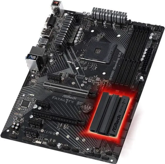 Alt view image 2 of 4 - ASRock Fatal1ty B450 Gaming K4 AMD AM4 ATX DDR4 Desktop Motherboard