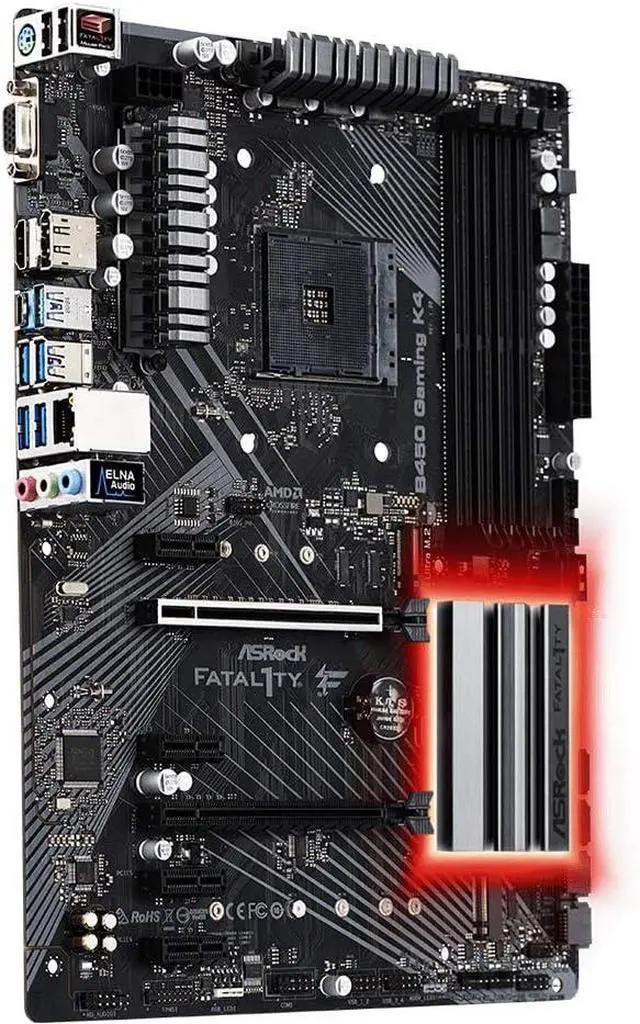 Alt view image 3 of 4 - ASRock Fatal1ty B450 Gaming K4 AMD AM4 ATX DDR4 Desktop Motherboard