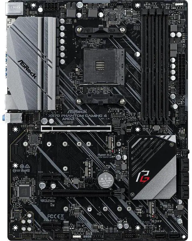 Main image of ASRock X570 PHANTOM GAMING 4 AMD Socket X570 AM4 ATX M.2 Desktop Motherboard B