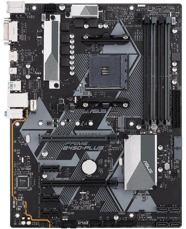Alt view image 5 of 8 - ASUS PRIME B450-PLUS AM4 AMD B450 SATA 6Gb/s USB 3.1 HDMI ATX AMD Motherboard