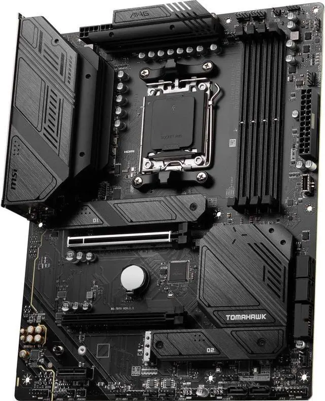 Alt view image 9 of 12 - MSI MAG B650 TOMAHAWK WIFI AM5 AMD B650 SATA 6Gb/s DDR5 Ryzen 7000 ATX Motherboard