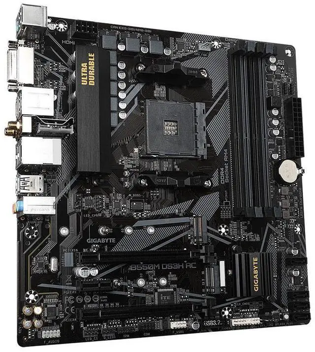 Alt view image 9 of 10 - GIGABYTE B550M DS3H AC AM4 AMD B550 SATA 6Gb/s Micro ATX AMD Motherboard