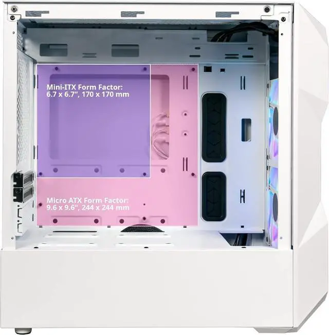 Alt view image 2 of 4 - Cooler Master TD300 Mesh White Micro-ATX Tower Computer Case