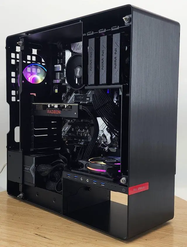 Alt view image 2 of 7 - Gaming PC Ryzen 5 5500 16GB RAM 500GB SSD RX 6600 XT 8GB Windows 11 Computer