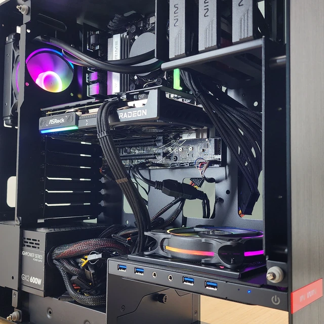 Alt view image 3 of 7 - Gaming PC Ryzen 5 7600X 16GB RAM 500GB SSD RX 9060 8GB Windows 11 Computer
