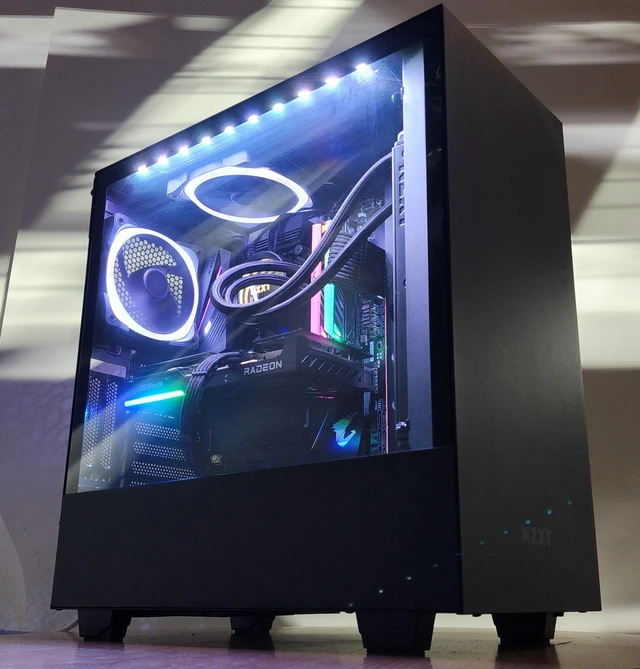 Alt view image 2 of 7 - Gaming PC Ryzen 5 5600X 16GB RAM 500GB SSD RX 9060 8GB Windows 11 Computer