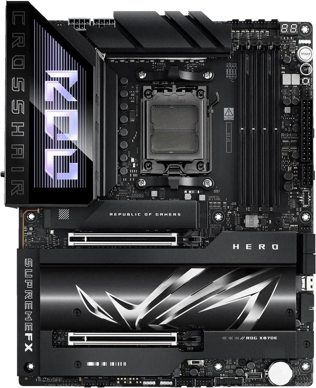 Alt view image 8 of 11 - ASUS ROG CROSSHAIR X870E HERO AMD X870E AM5 ATX motherboard, Advanced AI PC ready, 18+2+2 power stages, DDR5, PCIe 5.0, 5x M.2, Wi-Fi 7, USB4, AI Overclocking, Core Flex, PCIe Slot Q-Release Slim