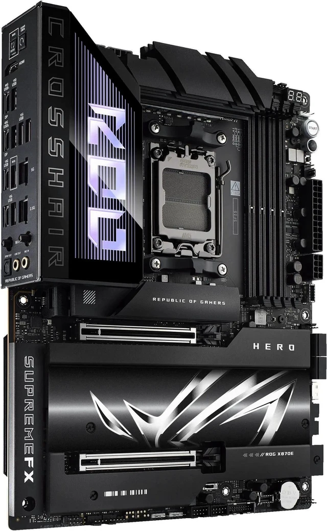 Alt view image 9 of 11 - ASUS ROG CROSSHAIR X870E HERO AMD X870E AM5 ATX motherboard, Advanced AI PC ready, 18+2+2 power stages, DDR5, PCIe 5.0, 5x M.2, Wi-Fi 7, USB4, AI Overclocking, Core Flex, PCIe Slot Q-Release Slim