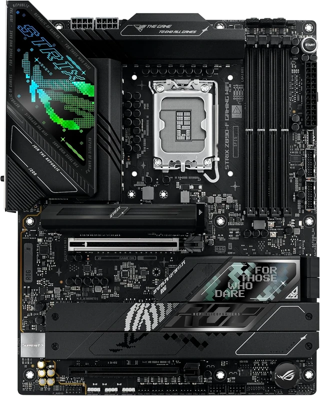 Alt view image 6 of 9 - ASUS ROG STRIX Z890-F GAMING WIFI Intel Z890 LGA 1851 ATX motherboard, DDR5 slots, DIMM Flex, AEMP III, WiFi 7, 5×M.2 slots,NPU Boost, ASUS AI Advisor, AI Overclocking, AI Cooling II, Polymo Lighting