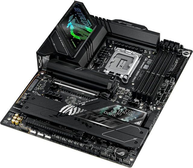 Alt view image 8 of 9 - ASUS ROG STRIX Z890-F GAMING WIFI Intel Z890 LGA 1851 ATX motherboard, DDR5 slots, DIMM Flex, AEMP III, WiFi 7, 5×M.2 slots,NPU Boost, ASUS AI Advisor, AI Overclocking, AI Cooling II, Polymo Lighting
