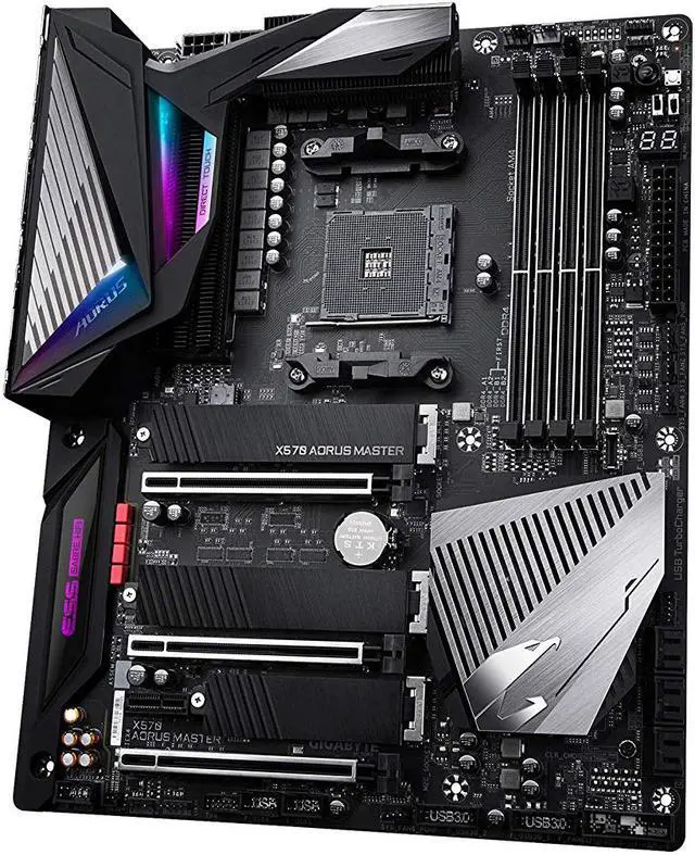 Alt view image 2 of 5 - Gigabyte X570 AORUS MASTER AMD Socket X570 AM4 ATX M.2 Desktop Motherboard