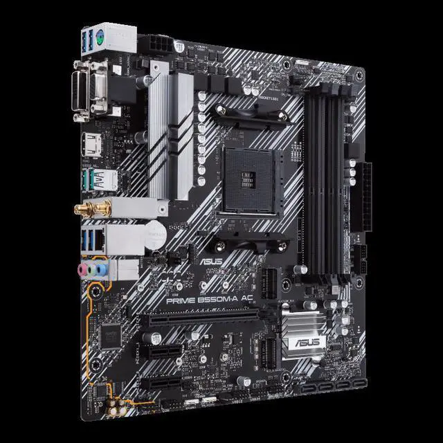 Alt view image 2 of 2 - ASUS PRIME B550M-A AC AMD Socket B550 AM4 MicroATX M.2 Desktop Motherboard A