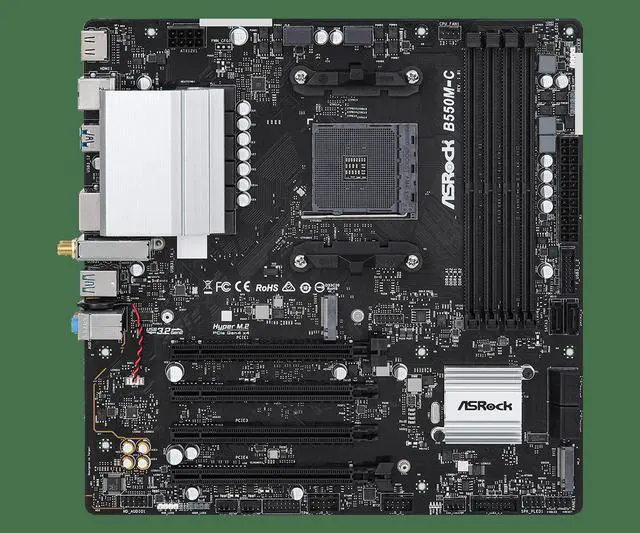 Alt view image 3 of 4 - ASRock B550M-C Socket AM4 AMD B550 MicroATX M.2 Desktop Motherboard B