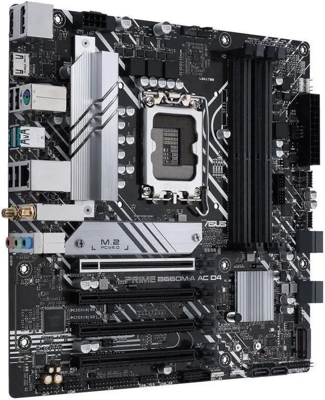 Alt view image 3 of 3 - ASUS PRIME B660M-A AC D4-GSI Intel LGA 1700 B660 MicroATX Desktop Motherboard