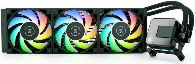 Main image of EK 360mm AIO Elite, D-RGB All-in-One Liquid CPU Cooler with EK-Vardar High-Performance PMW Fans, Water Cooling Computer Parts, 120mm Fan, Intel 115X/1200/2066, AMD AM4, (360mm AIO) LGA 1700 Compatible