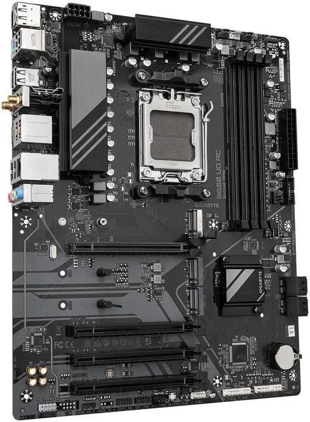 Main image of GIGABYTE B650 UD AC (rev. 1.0) AM5 LGA 1718 AMD B650 ATX Motherboard with 5-Year Warranty, DDR5, PCIe 4.0 M.2, PCIe 4.0, USB 3.2 Gen2x2 Type-C, GbE LAN